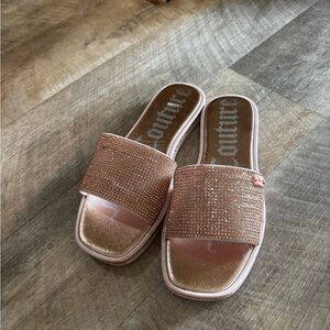 Juicy Couture Women's Glittering Gold Slide Sandals